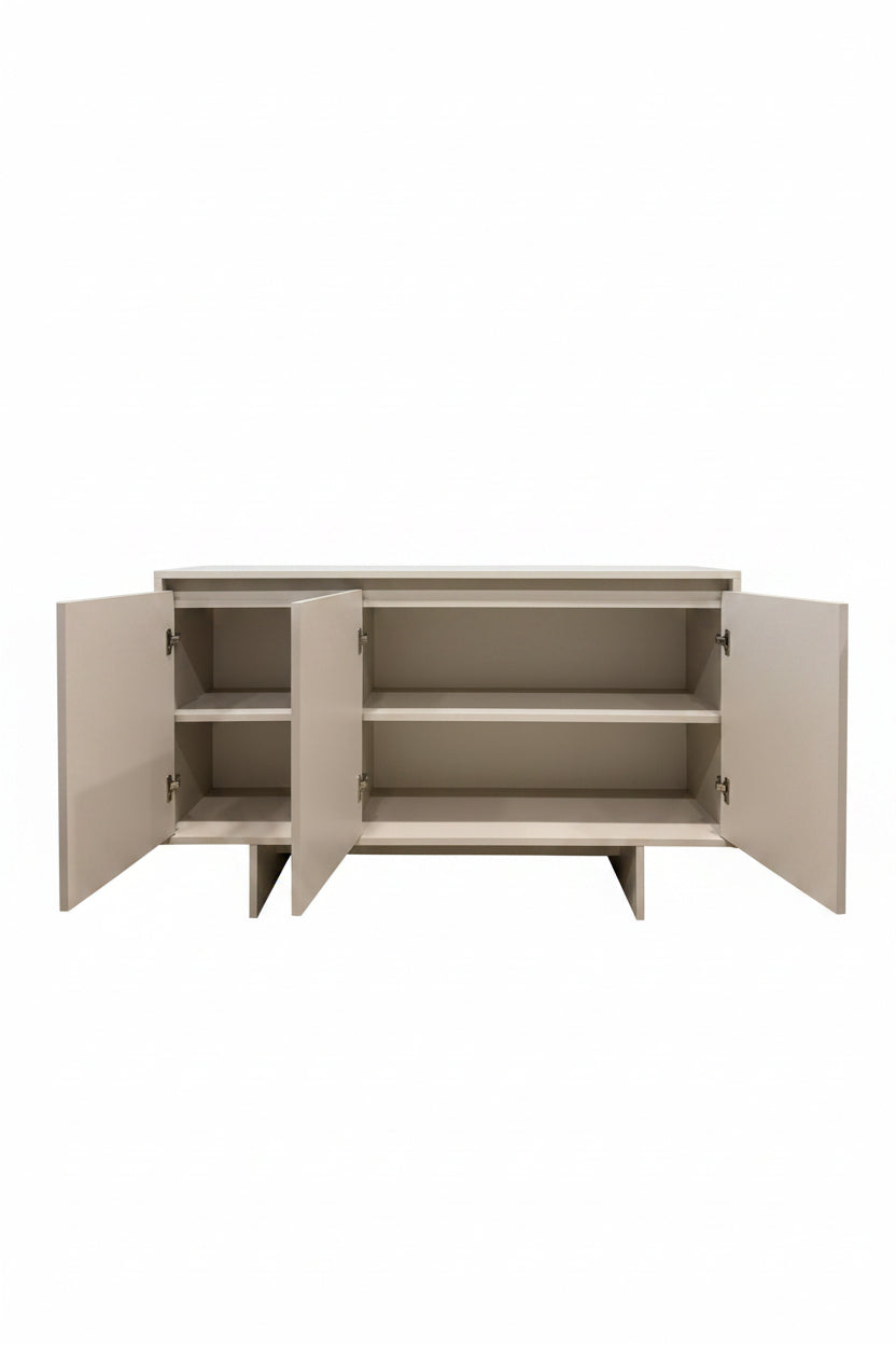 Mueble aparador beige.